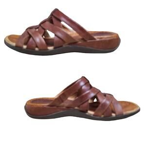 Ariat Brown Leather Haven Strappy Sandals Flats Slides Women's 6